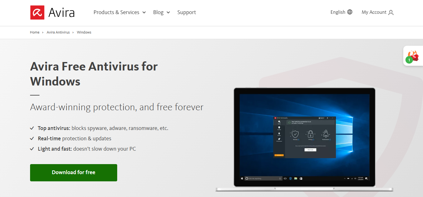 Avira Antivirus HomePage