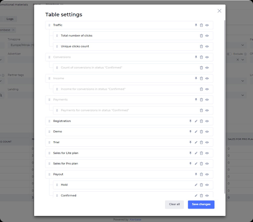 AlanBase Flexible statistics settings www.theadcompare.com