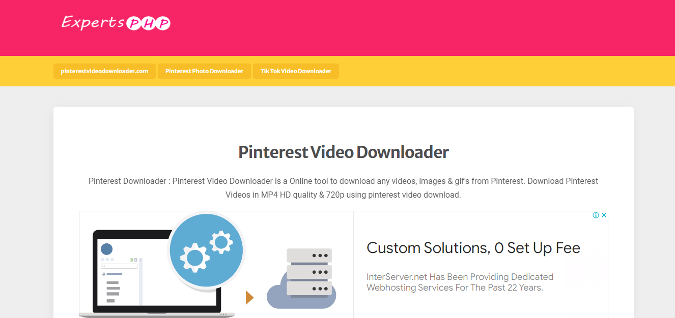 Experts PHP Pinterest Video Downloader www.theadcompare.com