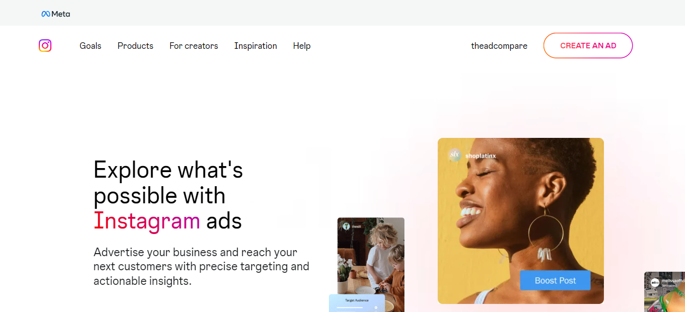 Instagram ads www.theadcompare.com